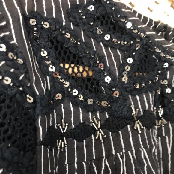 Free people bohemian beaded embroidered top sz XS - Picture 4 of 9